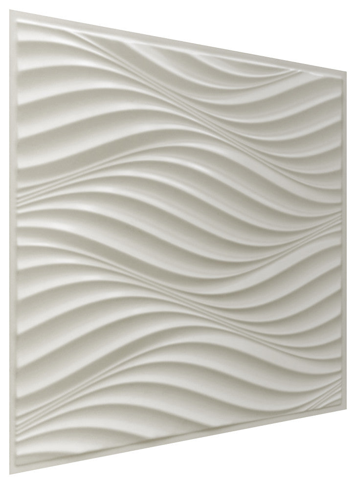 Off White Waves 3D Wall Panels, Set of 5, Covers 19 Sq Ft