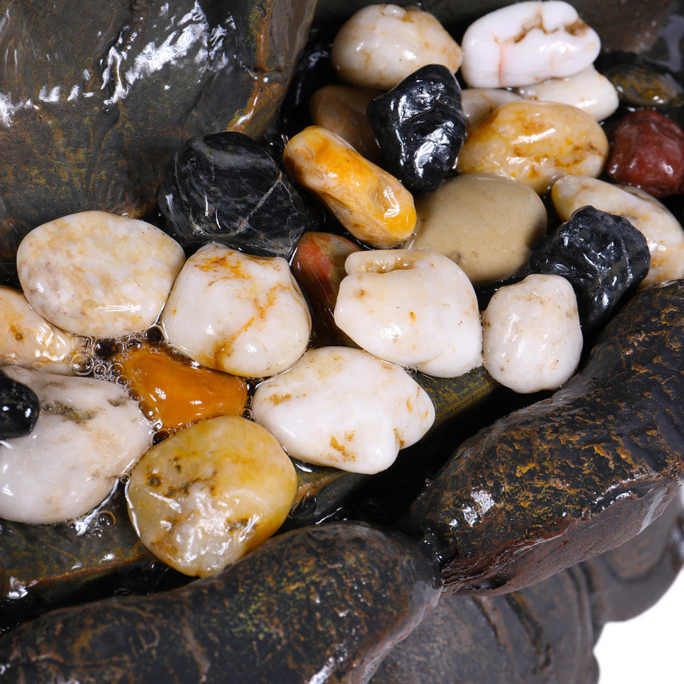 Alpine Meditating Buddha Fountain With LED Light, 33" Tall