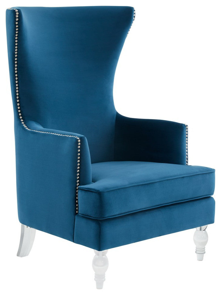 Safavieh Couture Geode Modern Wingback Chair, Navy