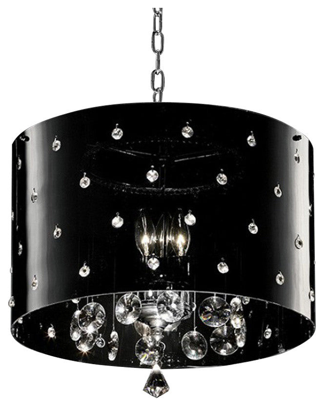 Bronte Contemporary Ceiling Lamp, Black & Chrome