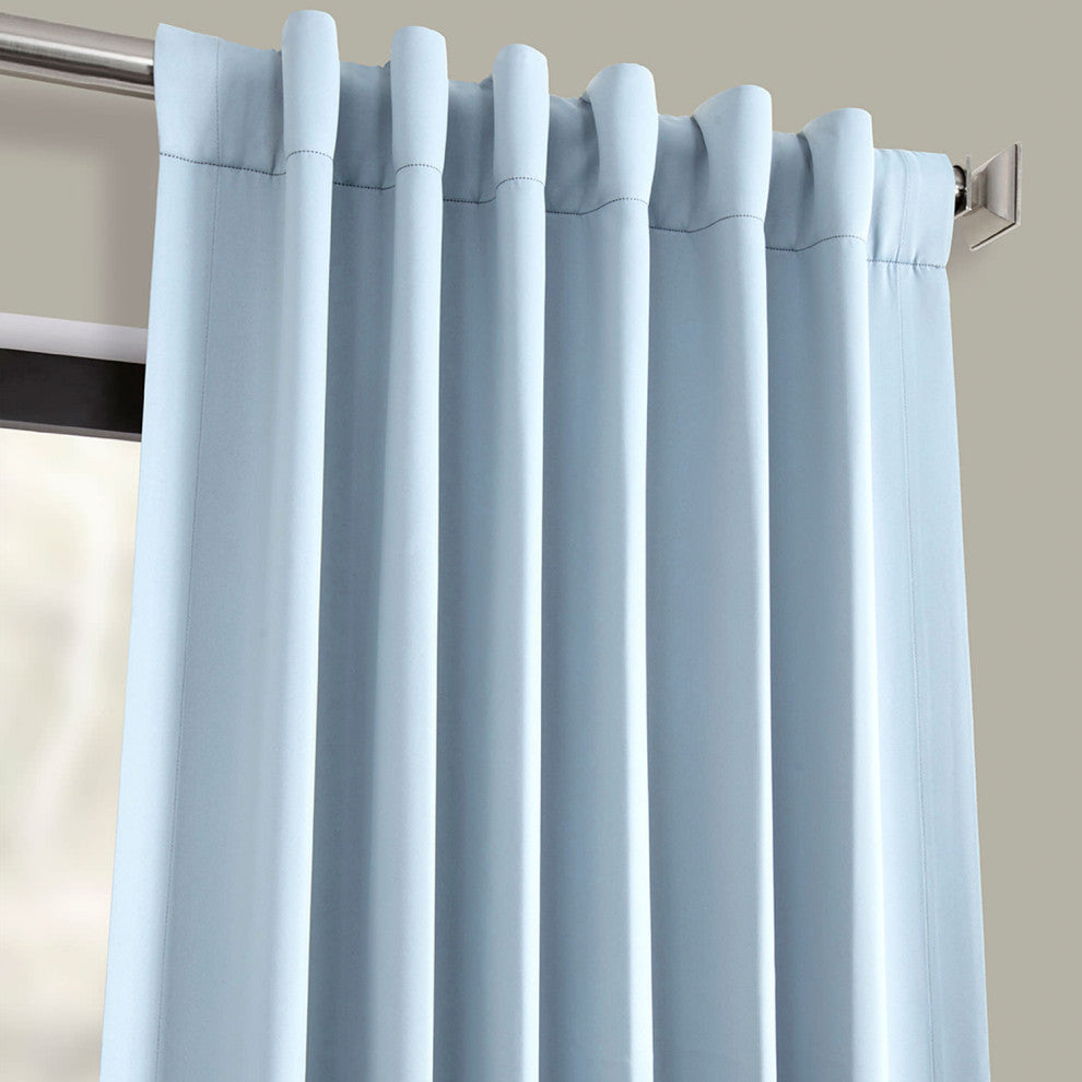 Frosted Blue Room Darkening Curtain, Set of 2, 50"x108"