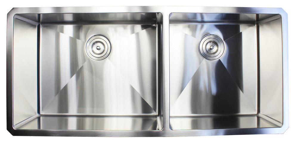 42" 16 Gauge Undermount Double Bowl Stainless Steel Sink Package