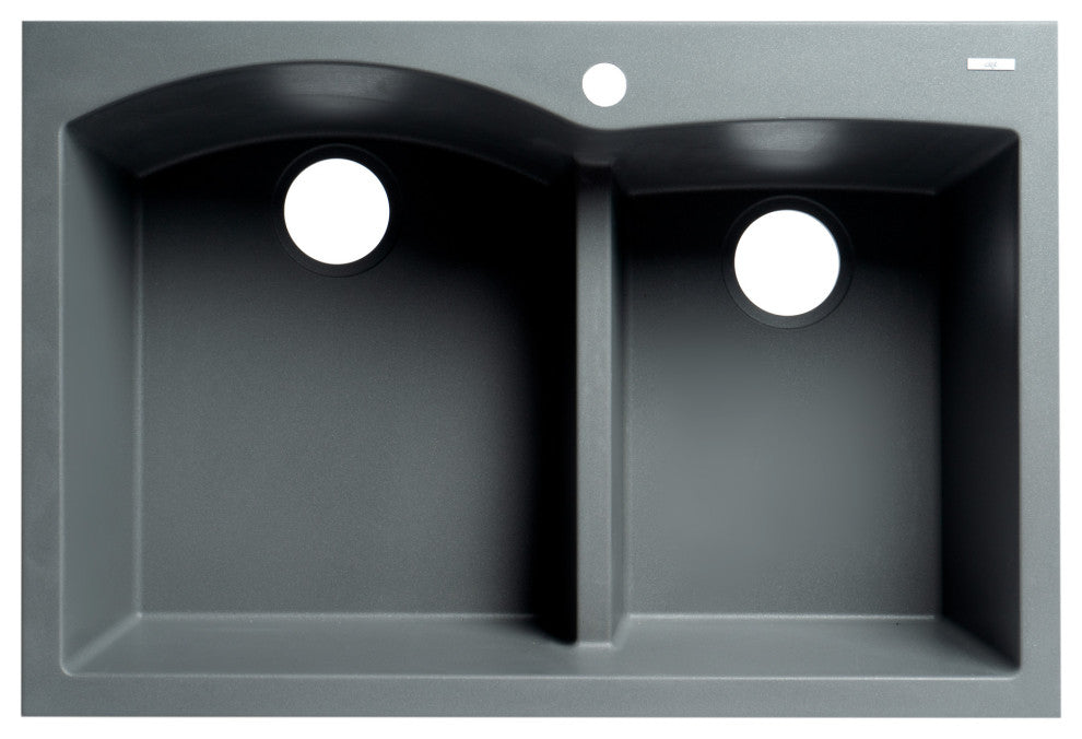 ALFI brand AB3220DI-T Titanium 32" Drop-In Double Granite Composite Kitchen Sin