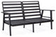 Leisuremod Walbrooke Patio Loveseat With Black Aluminum Frame, Charcoal