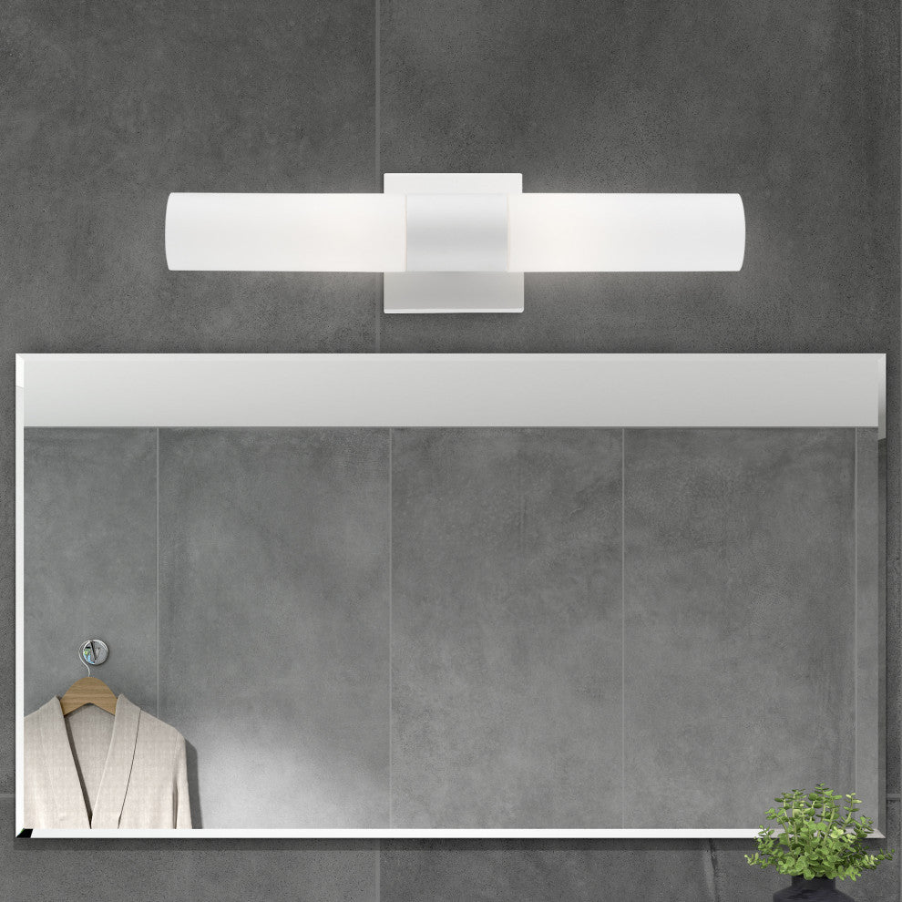 Aero 2 Light White With Brushed Nickel Accent ADA Vanity Sconce