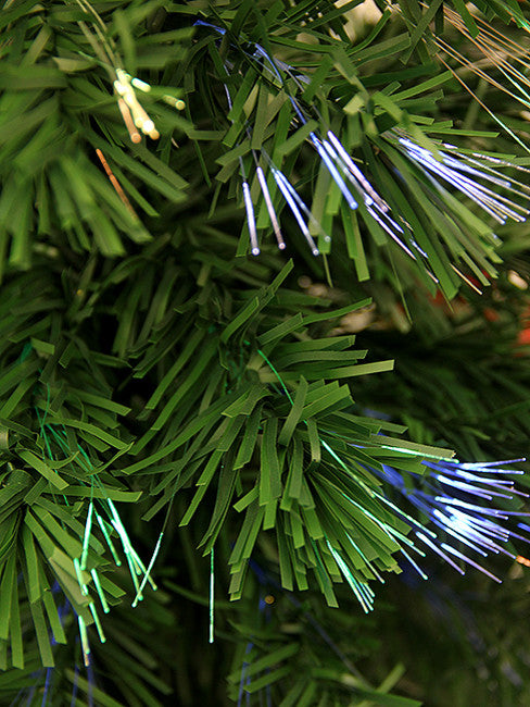 Pre-Lit Fiber Optic Bonsai-Style Artificial Pine Christmas Tree, Multi, 2'