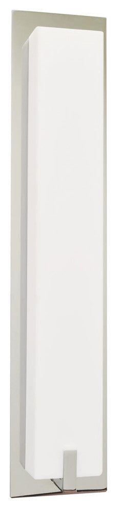 Sinclair LED Sconce, Satin Nickel Finish, White Acrylic Shade, 18"
