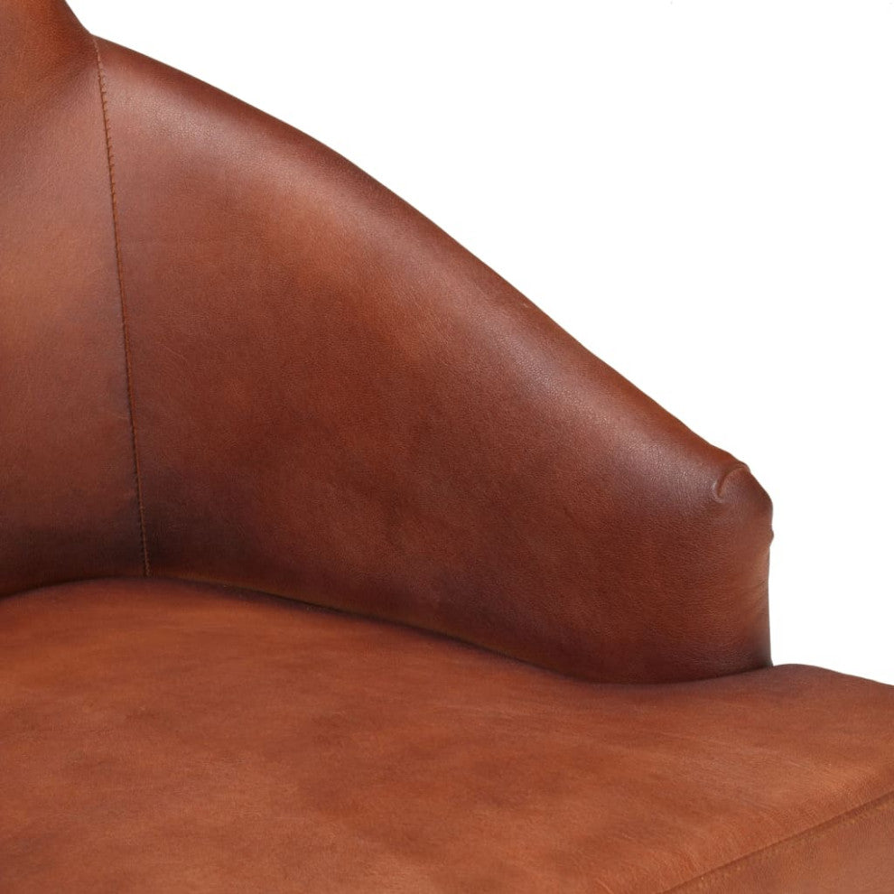 vidaXL Dining Chairs 6 pcs Brown Real Goat Leather