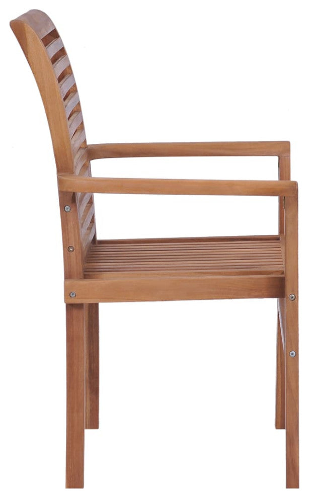 vidaXL Stacking Dining Chairs 2 pcs Solid Teak