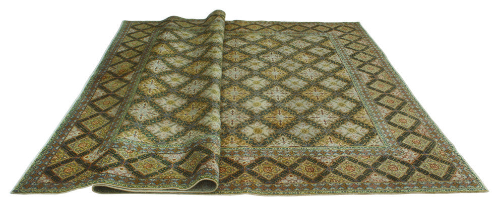 Fine Vintage Distressed Cindy Brown/Beige Rug, 9'8 x 13'2