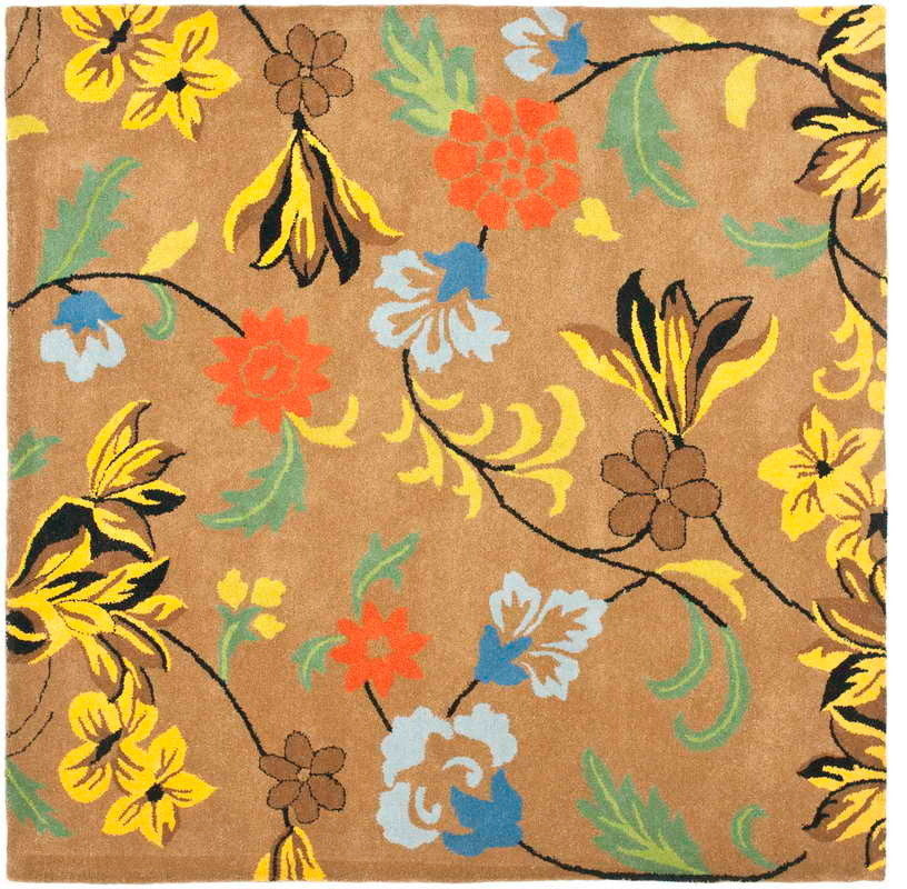 Safavieh Soho Soh736A Floral Rug, Brown/Multi, 6'0"x6'0" Square