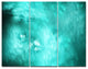 Blur Blue Sky with Stars, Abstract Triptych Canvas Art Print, 36x28, 3 Panels