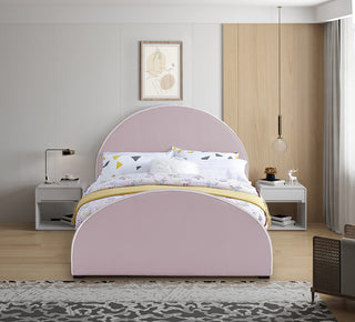 Brody Velvet Upholstered Bed, Pink, Queen