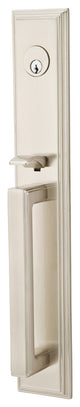 Emtek Melrose Entry Handle Set, Right Handed Milano Lever, Satin Nickel Finish
