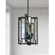 HOMEGLAM Parallel 4-Light 16"� Metal Pendant Light, Bubble Clear Glass