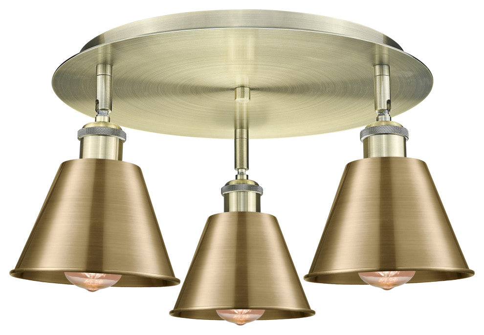 Innovations Ballston 3 18.25" Flush Mount Antique Brass