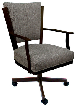 Montana Swivel Metal Dining Caster Chair Reading Base, Plumley Cocoa - Brown