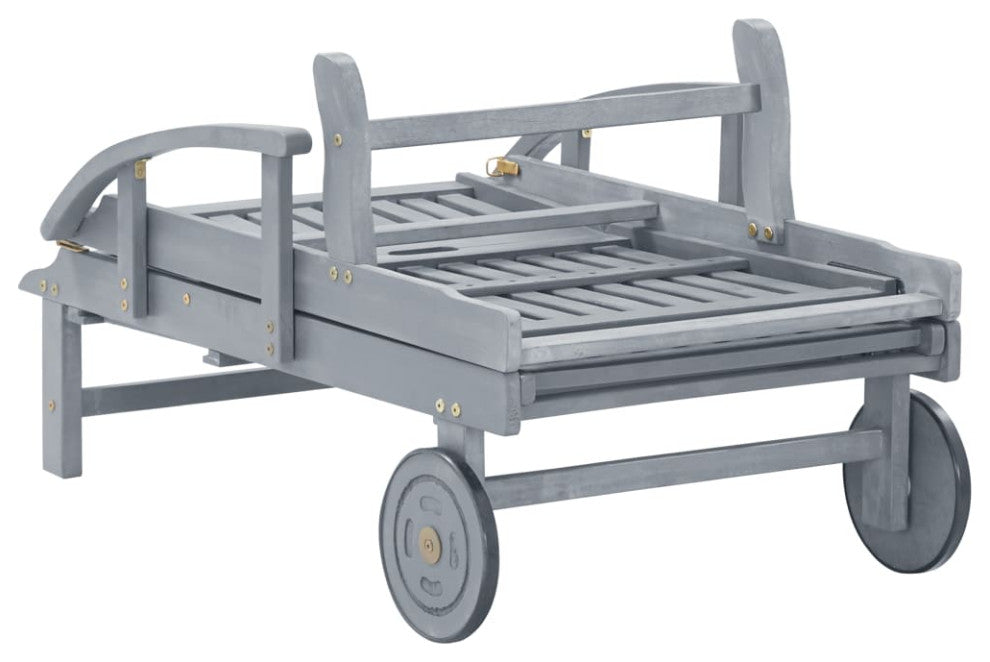 vidaXL Garden Sun Lounger Gray Solid Acacia Wood