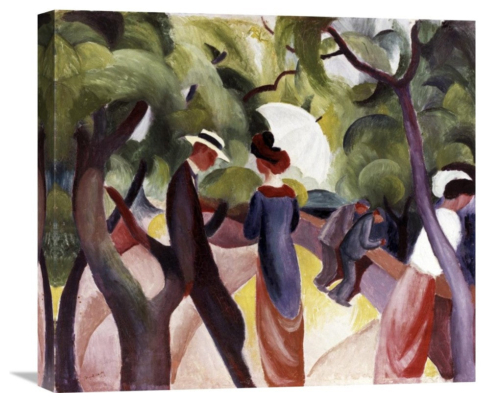 "Promenade" Stretched Canvas Giclee by August Macke, 22"x20"