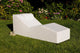 White Cushioned Chaise Lounge, Modern Outdoor Wave Chaise