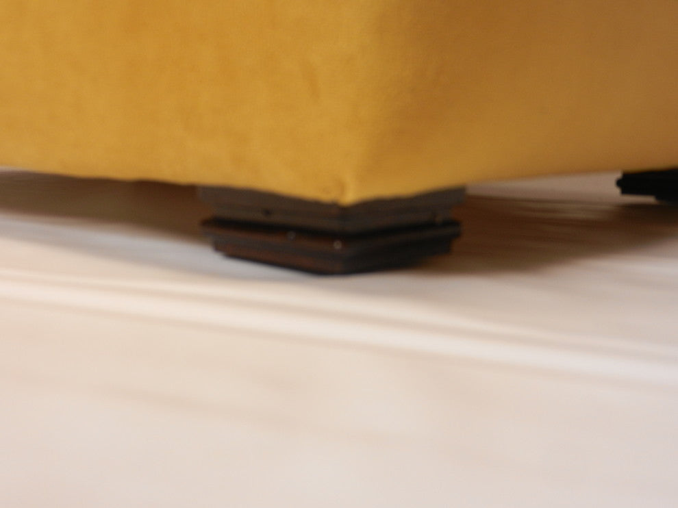 Grand Deco Tufted Suede Footstool - Available in 7 colors, Turmeric