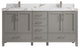 Malibu 72 Double Sink Vanity in Elephant Skin Gray 2" Viola Brown
