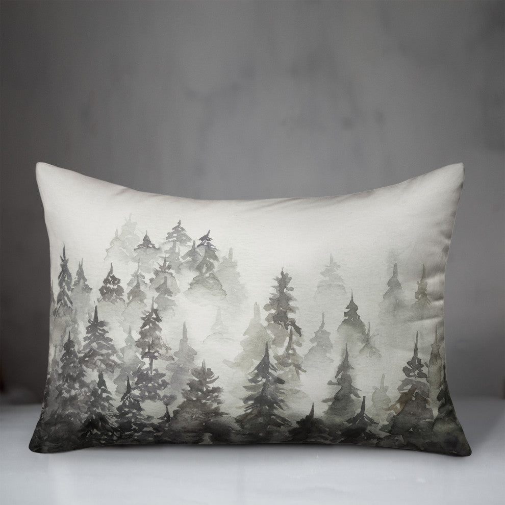 Foggy Green Forest 14x20 Spun Poly Pillow