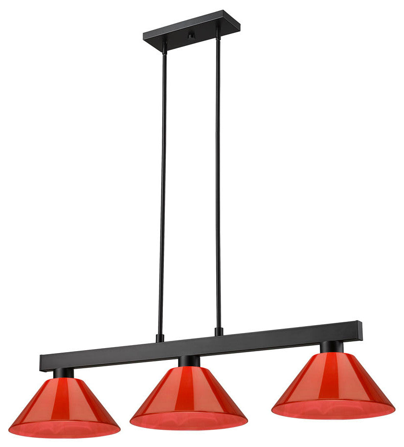 Z-Lite 152-PRD Cobalt 3 Light 46"W Billiard Chandelier - Matte Black