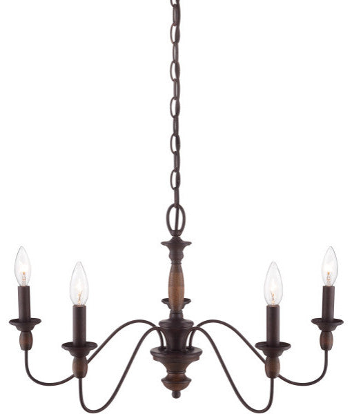 Quoizel HK5005TC Five Light Chandelier Holbrook Tuscan Brown