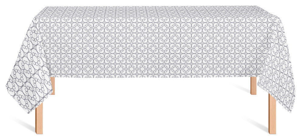 Delicate Tile Pattern Dark Gray 58x102 Tablecloth