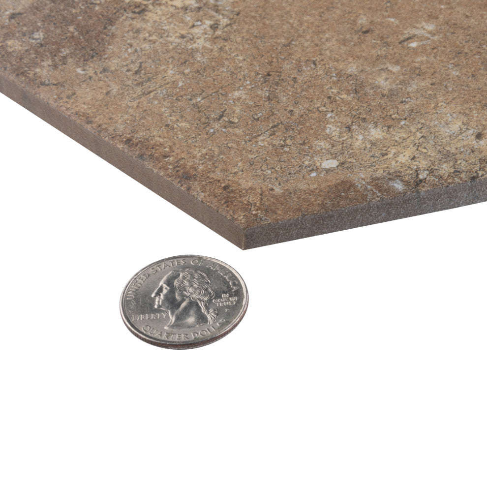 Brickyard Hex Beige Porcelain Floor and Wall Tile