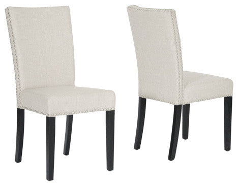 Harrowgate Beige Linen Modern Dining Chair, Set of 2