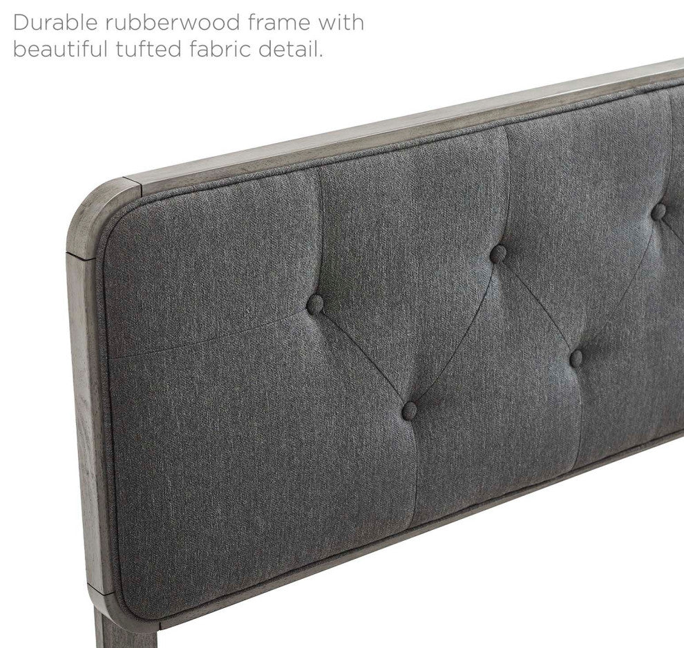 Platform Bed Frame, Twin Size, Wood, Grey Gray, Modern Contemporary, Bedroom