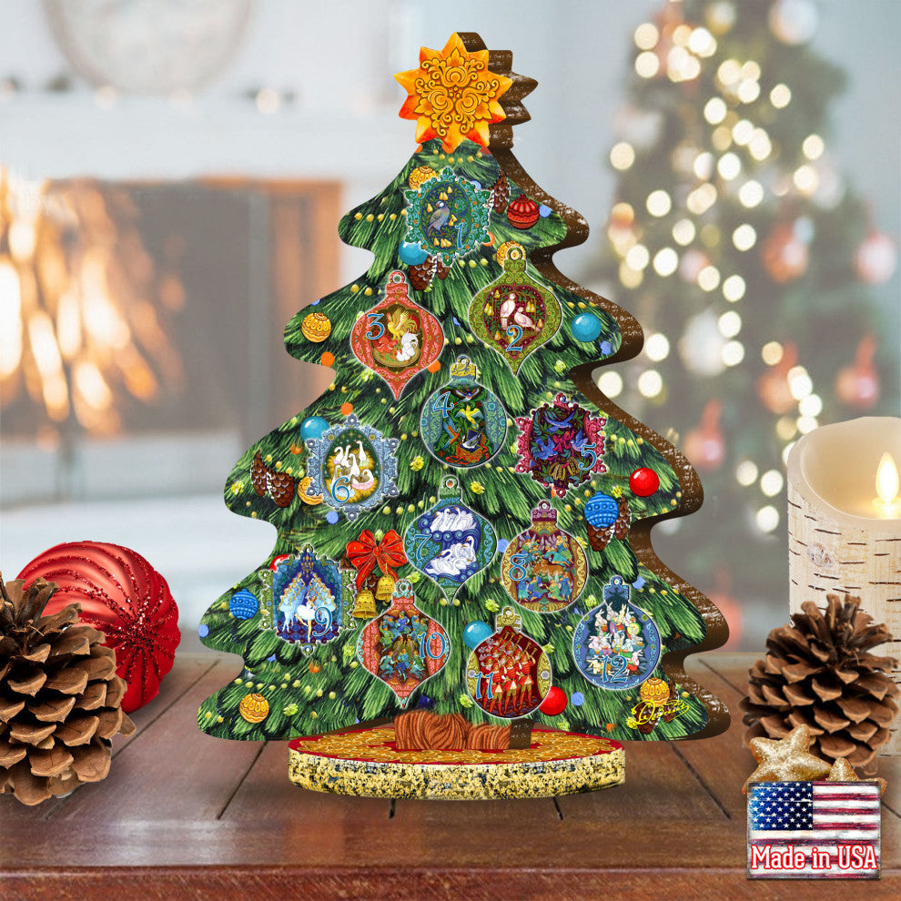 12 Days of Christmas Decorated Tree by G. DeBrekht