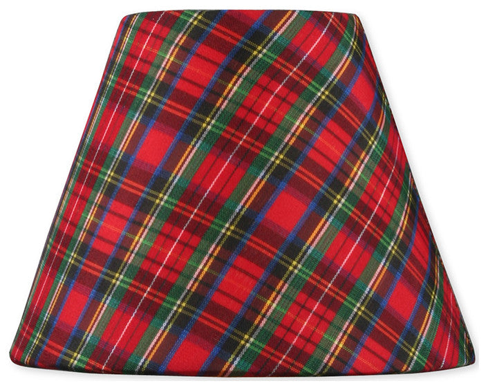 Red Plaid Fabric Chandelier Shade