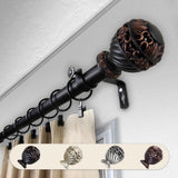 Stefan 1" Curtain Rod, Black, 160-240"