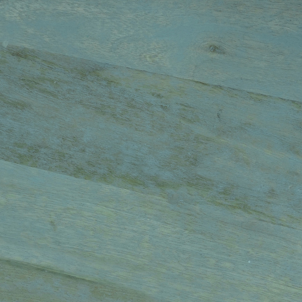 Robbie Solid Mango Wood Accent Table, Teal Wash