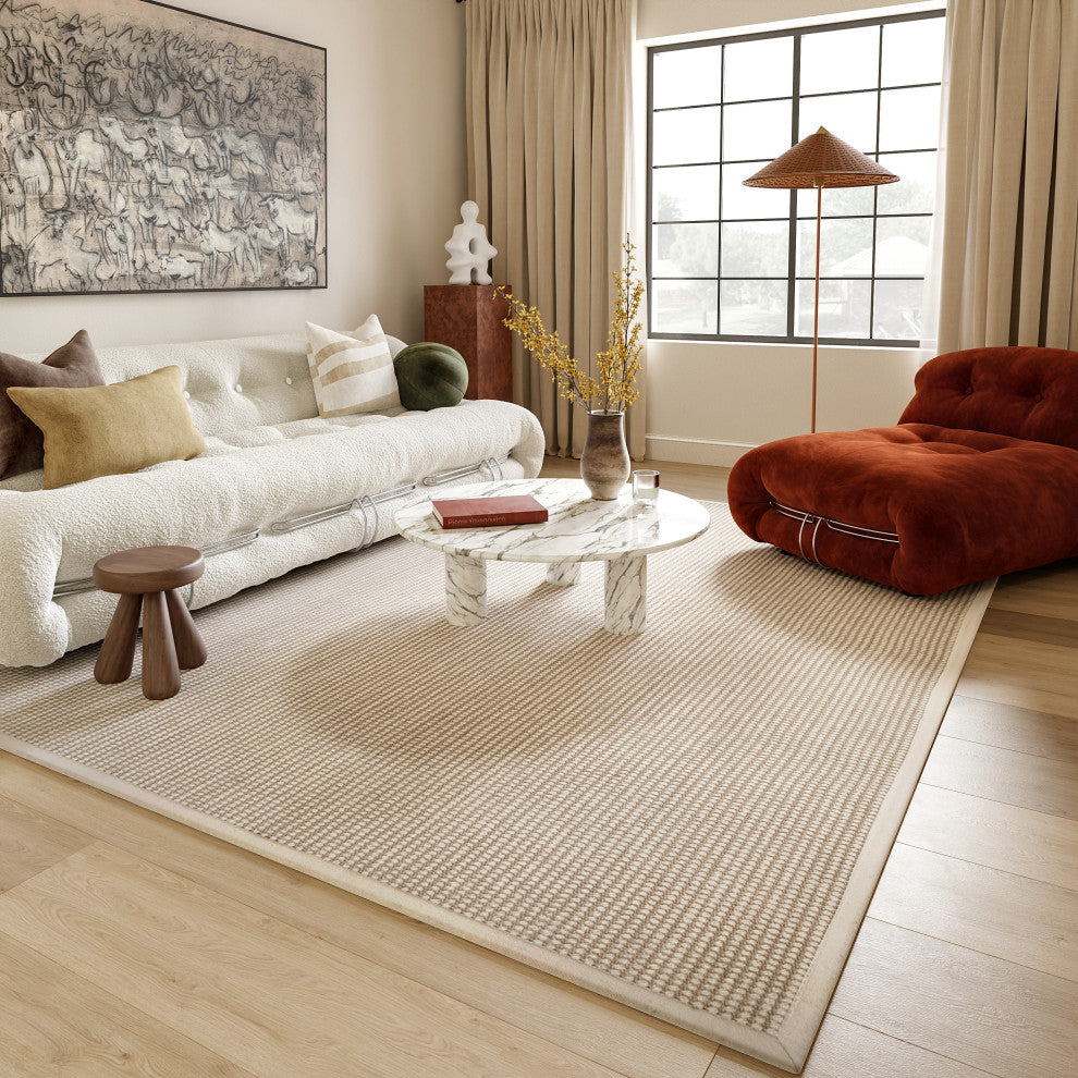Patricia Jute and Wool Area Rug, Ivory 8'x10'