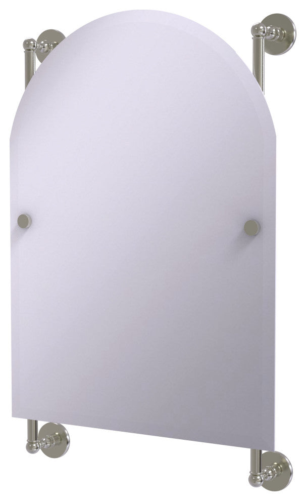 Prestige Skyline Arch Frameless Rail Mounted Mirror, Satin Nickel