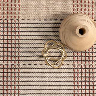 Oregon Plaid Wool Area Rug, Beige 5'x8'