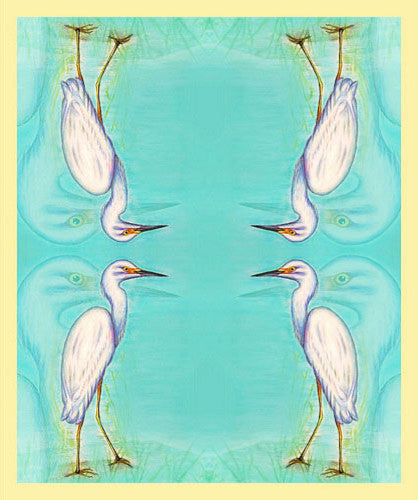 Betsy Drake Snowy Egret Throw Blanket