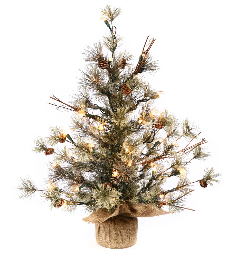 Vickerman Dakota Pine Christmas Tree, Dura-Lit LED 35 Warm White, 24"