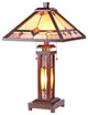 Chloe Lighting Kay Mission 3 Light Double Lit Wooden Table Lamp