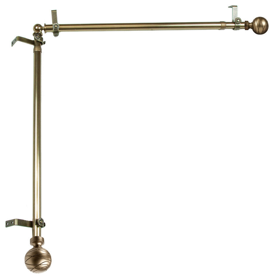 Andre Multi Angle Ceiling Rod 66-120 inch, Antique Brass, Two Sided