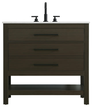 Home Living 36" Single Bathroom Vanity, Mocha Brown