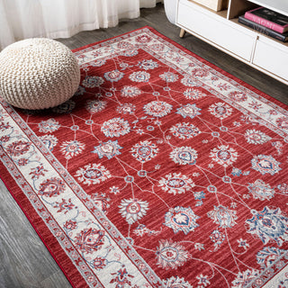 Modern Persian Vintage Moroccan Red/Cream 4'x6' Area Rug
