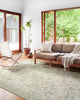 Loloi II Skye SKY-14 Natural/Sage Oriental Printed Area Rug, 5'0"x7'6"