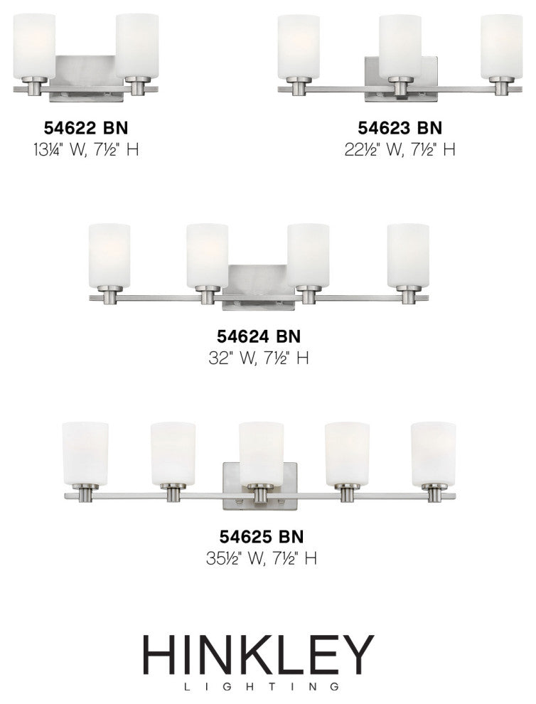 Hinkley Karlie Bathroom Vanity Light, Brushed Nickel, 4 Light