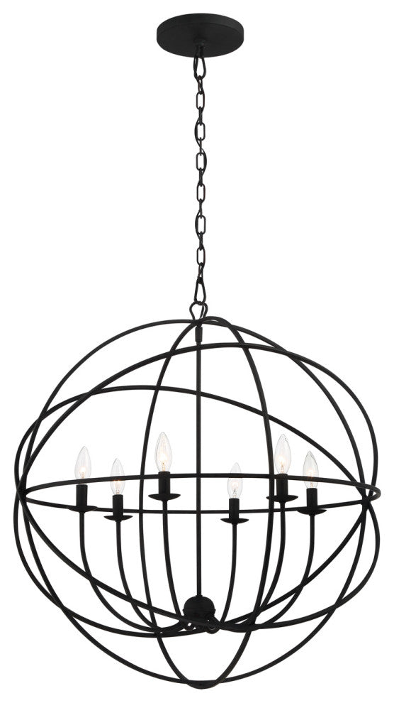 Elight 6 Light Silver Sphere Chandelier
