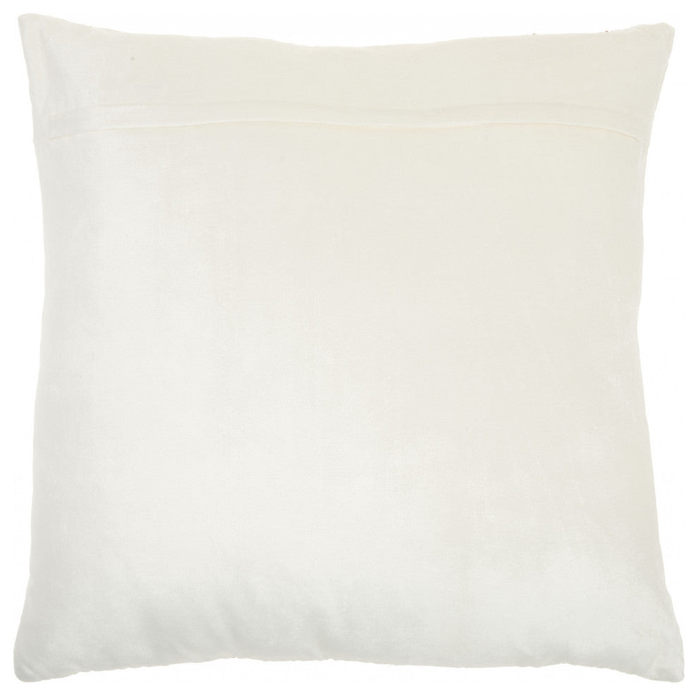 Glam Ivory And Gold Accent Throw Pillow With Beaded Details